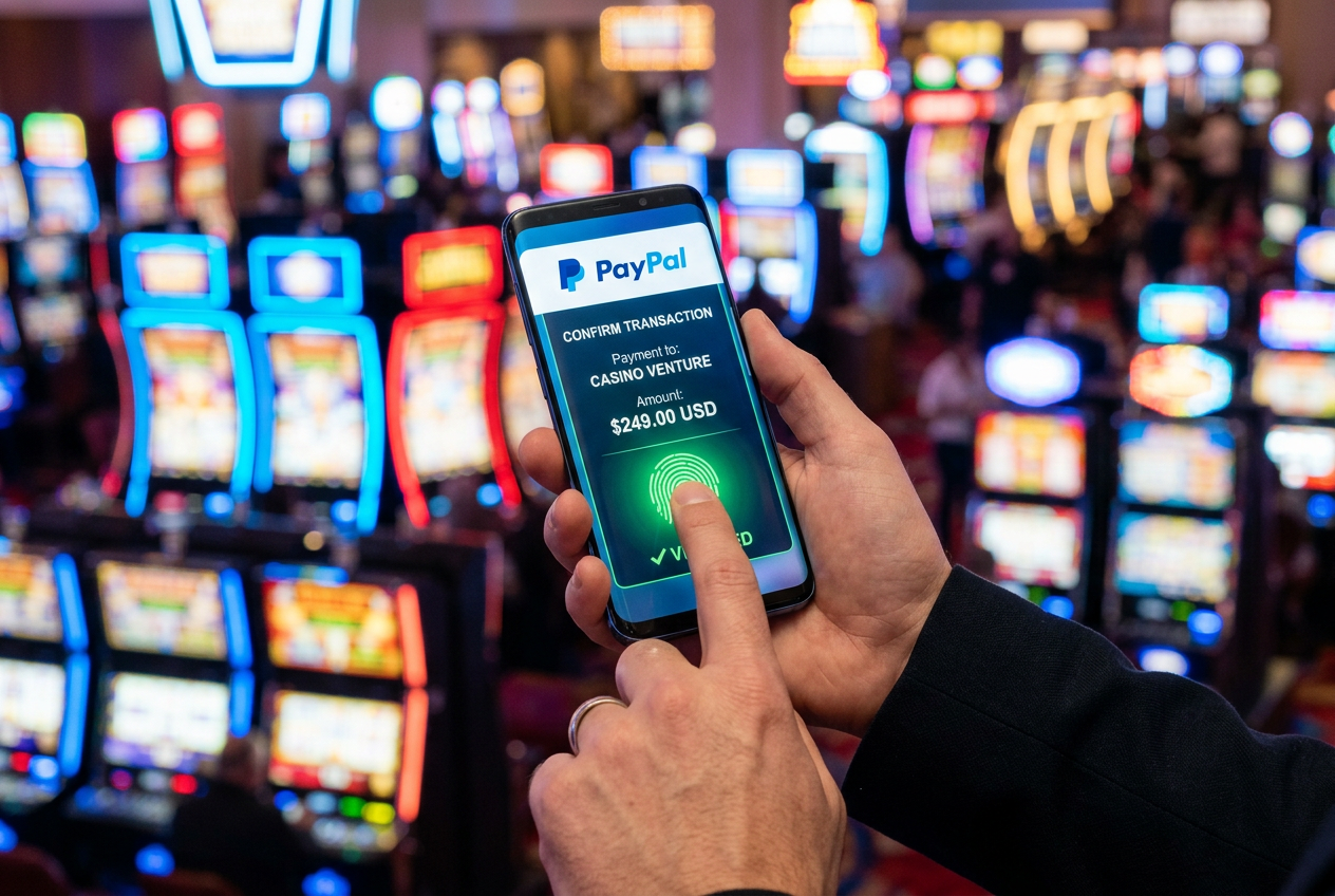 Potwierdzenie depozytu PayPal w kasynie na smartfonie